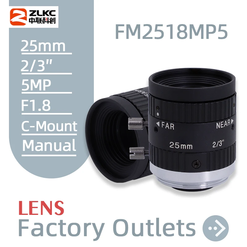 ZLKC FA 5Megapixel 25mm Fixed Focal Lenth F1.8-F16 2/3 Inch Indusrial Camera C Mount Suitable Low Distortion Machine Vision Lens
ZLKC FA 5Megapixel 25mm Fixed Focal Lenth F1.8-F16 2/3 Inch Indusrial Camera C Mount Suitable Low Distortion Machine Vision Lens
