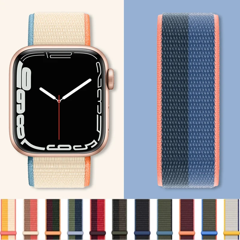 Ремешок Correa для Apple Watch Series 7 6 SE 5 40 44 мм нейлоновый мягкий браслет Iwatch 4 3 2 1 38 42 41 45