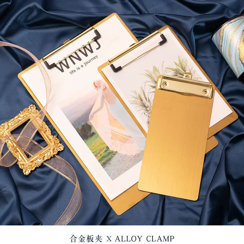stationery supplies custom printable logo Clipboard gold stainless steel A4 writing board metal nurse clipboard A5 bill clip
stationery supplies custom printable logo Clipboard gold stainless steel A4 writing board metal nurse clipboard A5 bill clip