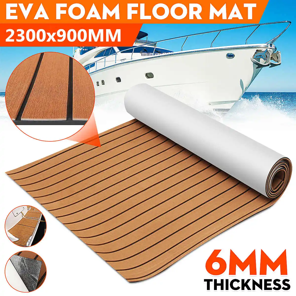 Self-Adhesive Foam Teak Decking EVA Foam Marine Flooring Faux Boat Decking Boat EVA Foam Floor Mat For Boat 2300x900x6mm
Self-Adhesive Foam Teak Decking EVA Foam Marine Flooring Faux Boat Decking Boat EVA Foam Floor Mat For Boat 2300x900x6mm