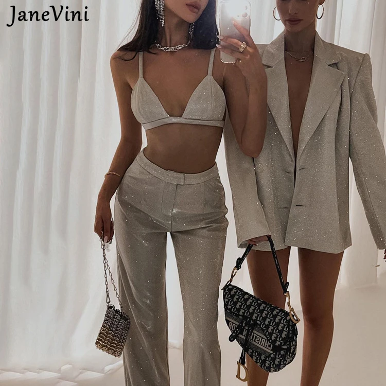 JaneVini Women Sets Clothes Outfit Casual 3 Pieces Suits Bra Underwear+Coat+Suits Sexy Club Ladies Shiny Coats Tank Top Trousers
JaneVini Women Sets Clothes Outfit Casual 3 Pieces Suits Bra Underwear+Coat+Suits Sexy Club Ladies Shiny Coats Tank Top Trousers