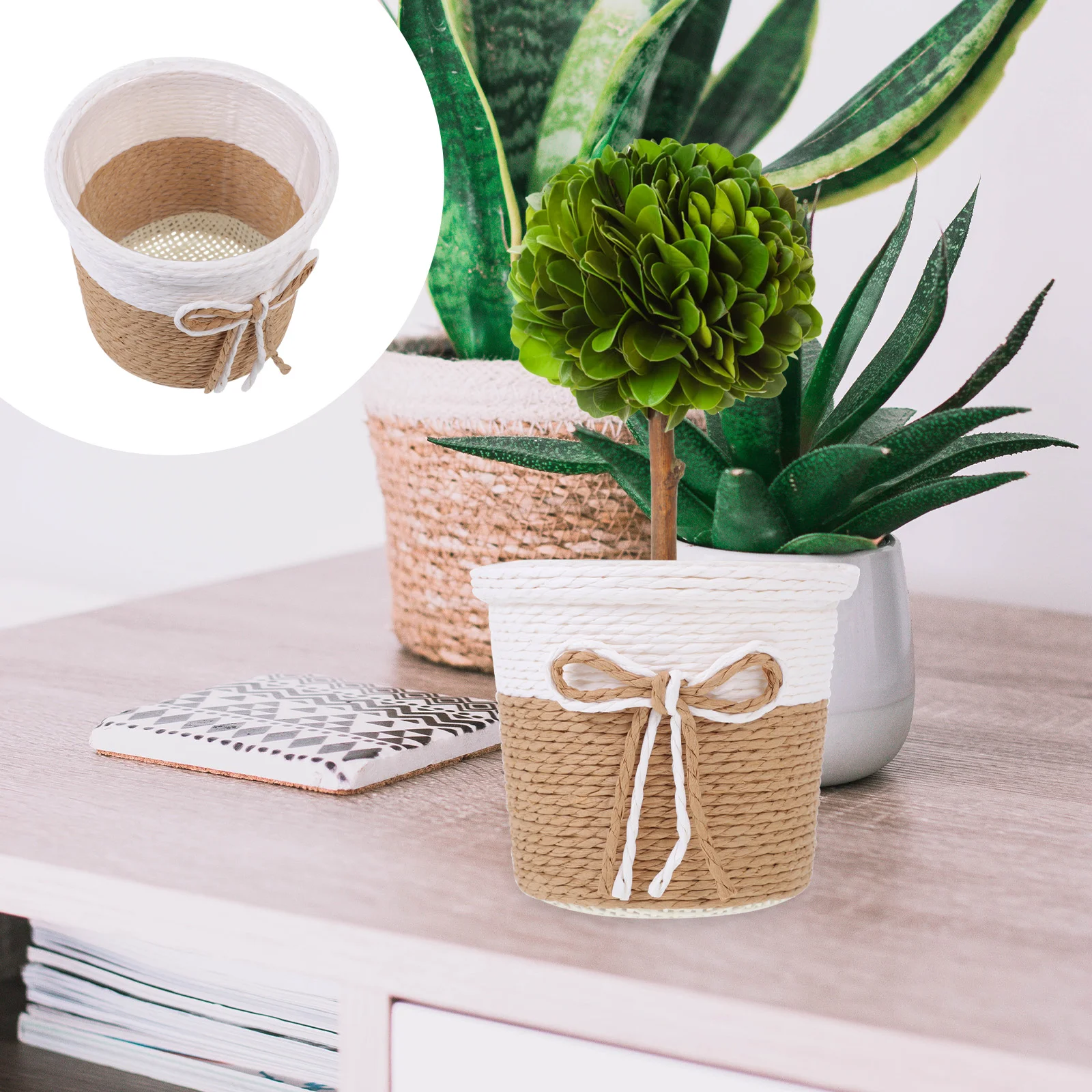 2 Pcs Wicker Flower Basket Hanging Planter Indoor Woven Cotton Rope Paper Hotel Lobby Container Pots for plants
2 Pcs Wicker Flower Basket Hanging Planter Indoor Woven Cotton Rope Paper Hotel Lobby Container Pots for plants