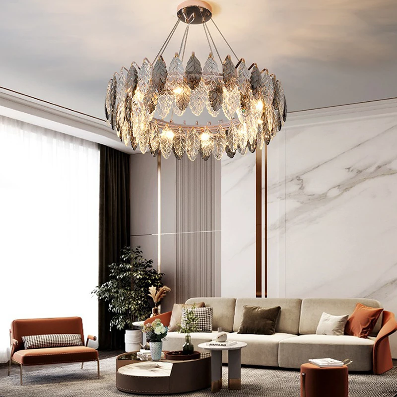 Leaf Crystal New To The Season Gold Silver Modern Lustre Chandelier LED Light Fixture Luxury Home Appliance Home Decor 
Leaf Crystal New To The Season Gold Silver Modern Lustre Chandelier LED Light Fixture Luxury Home Appliance Home Decor