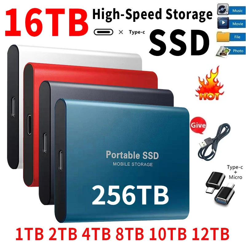 Портативный SSD-накопитель, 256 ТБ, USB/Type-C интерфейс, высокоскоростной мини-жесткий диск, внешний жесткий диск для ноутбуков/настольных компьютеров
Портативный SSD-накопитель, 256 ТБ, USB/Type-C интерфейс, высокоскоростной мини-жесткий диск, внешний жесткий диск для ноутбуков/настольных компьютеров