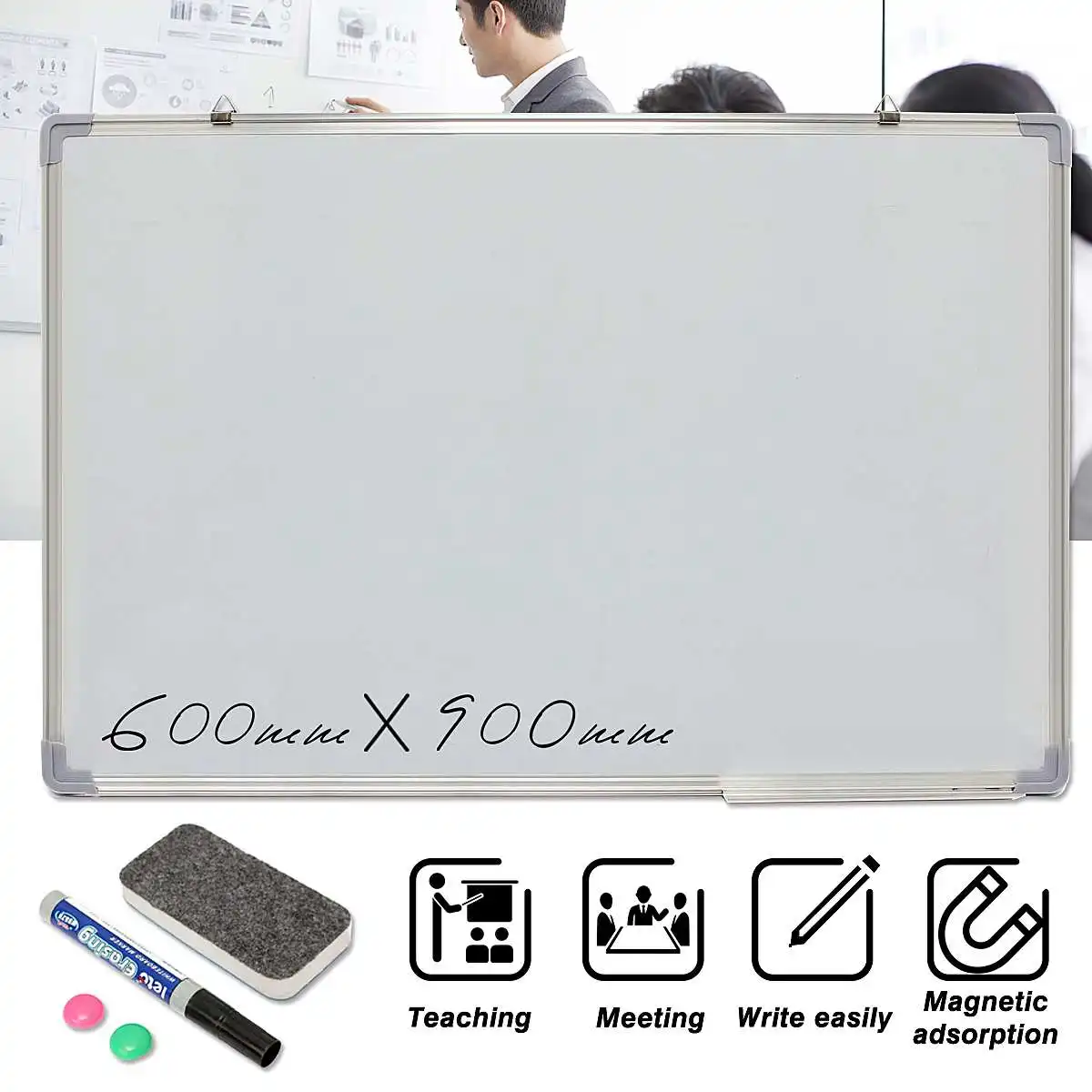 600x900MM Magnetic Whiteboard Writing Board Double Side With Pen Erase Magnets Buttons For Office School
600x900MM Magnetic Whiteboard Writing Board Double Side With Pen Erase Magnets Buttons For Office School