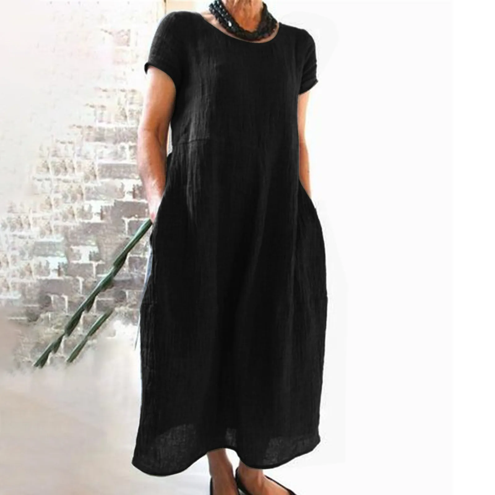 Plus Size Summer Dresses for Women Casual Long Shirts Dress 2022 Fashion Linen Cotton Loose Pockets Holiday Vestidos Female Robe 
Plus Size Summer Dresses for Women Casual Long Shirts Dress 2022 Fashion Linen Cotton Loose Pockets Holiday Vestidos Female Robe