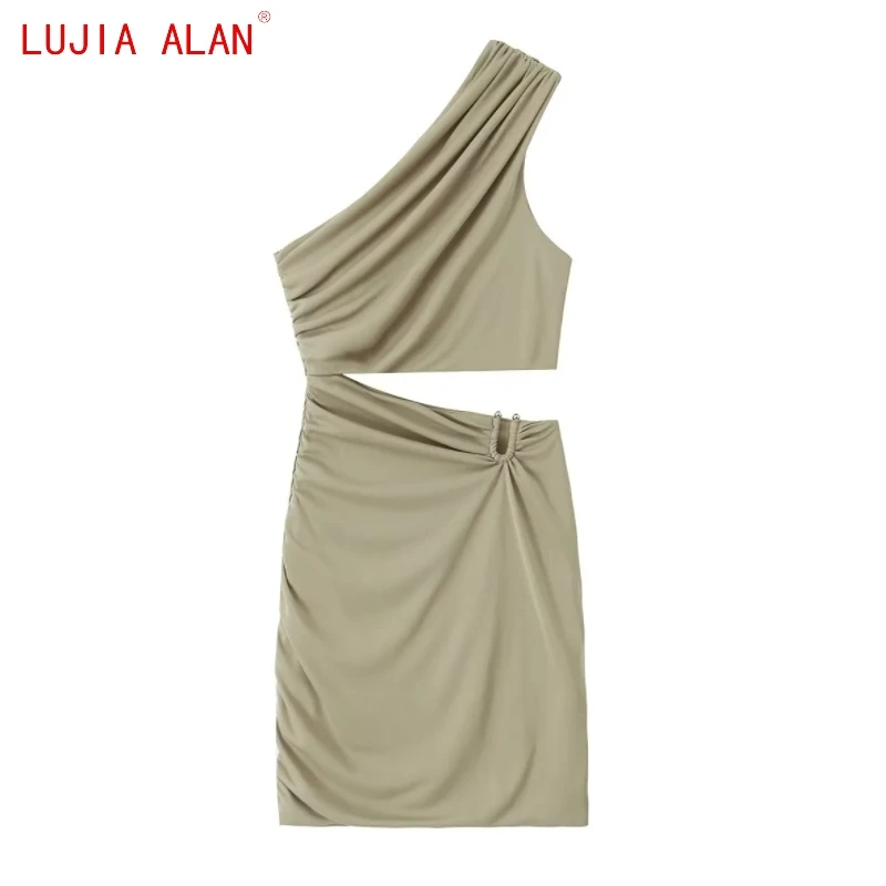 Autumn New Women's Off Waist Pleated Slim Knitted Mini Dress Female Casual One Shoulder Vestidos LUJIA ALAN WD3276
Autumn New Women's Off Waist Pleated Slim Knitted Mini Dress Female Casual One Shoulder Vestidos LUJIA ALAN WD3276