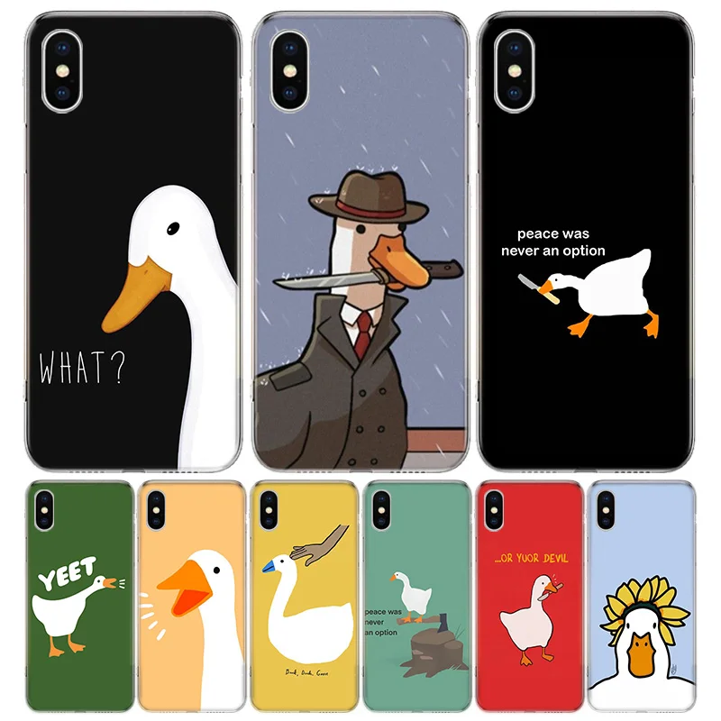 Cartoon Cute Goose Game Silicon Call Phone Case For Apple iPhone 11 13 14 Pro Max 12 Mini 7 Plus 6 X XR XS 8 6S SE 5S Cover
Cartoon Cute Goose Game Silicon Call Phone Case For Apple iPhone 11 13 14 Pro Max 12 Mini 7 Plus 6 X XR XS 8 6S SE 5S Cover