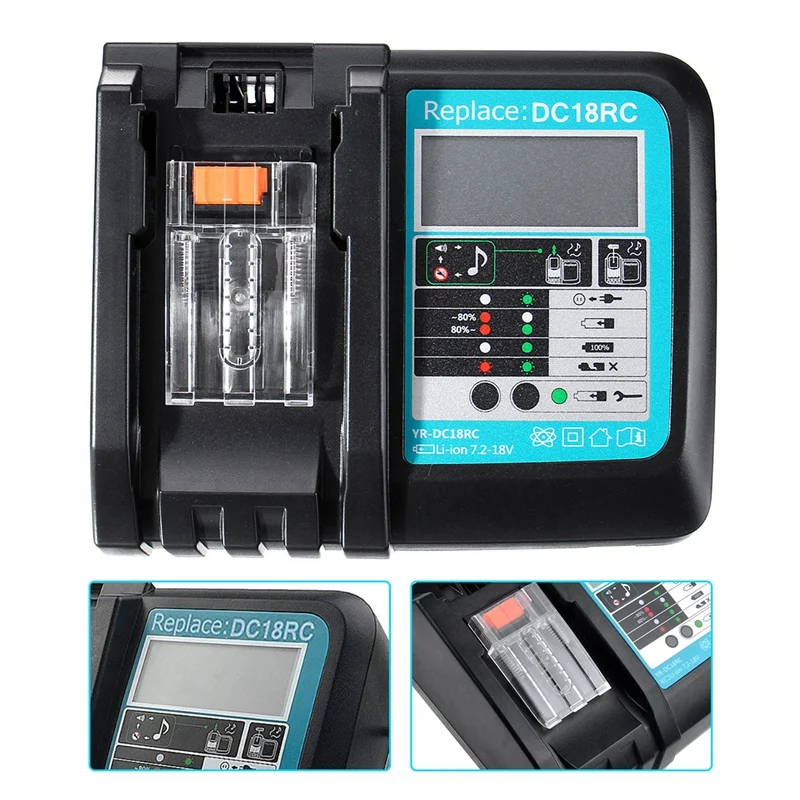 RISE-для MAKITA DC18RC 14,4/18V 3A зарядное устройство с экраном, совместимое с аккумуляторами
RISE-для MAKITA DC18RC 14,4/18V 3A зарядное устройство с экраном, совместимое с аккумуляторами