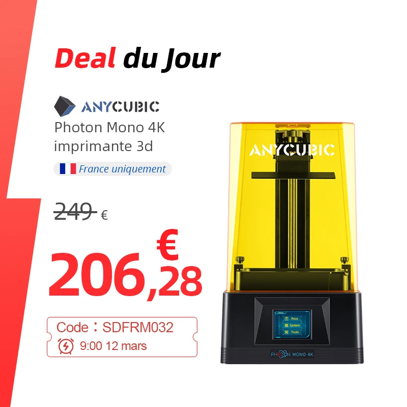 New ANYCUBIC Photon Mono 4K New Upgrade High-Speed SLA LCD UV Resin 3D Printer Equiped With 6.23" 4K Monochrome Screen,
New ANYCUBIC Photon Mono 4K New Upgrade High-Speed SLA LCD UV Resin 3D Printer Equiped With 6.23" 4K Monochrome Screen,