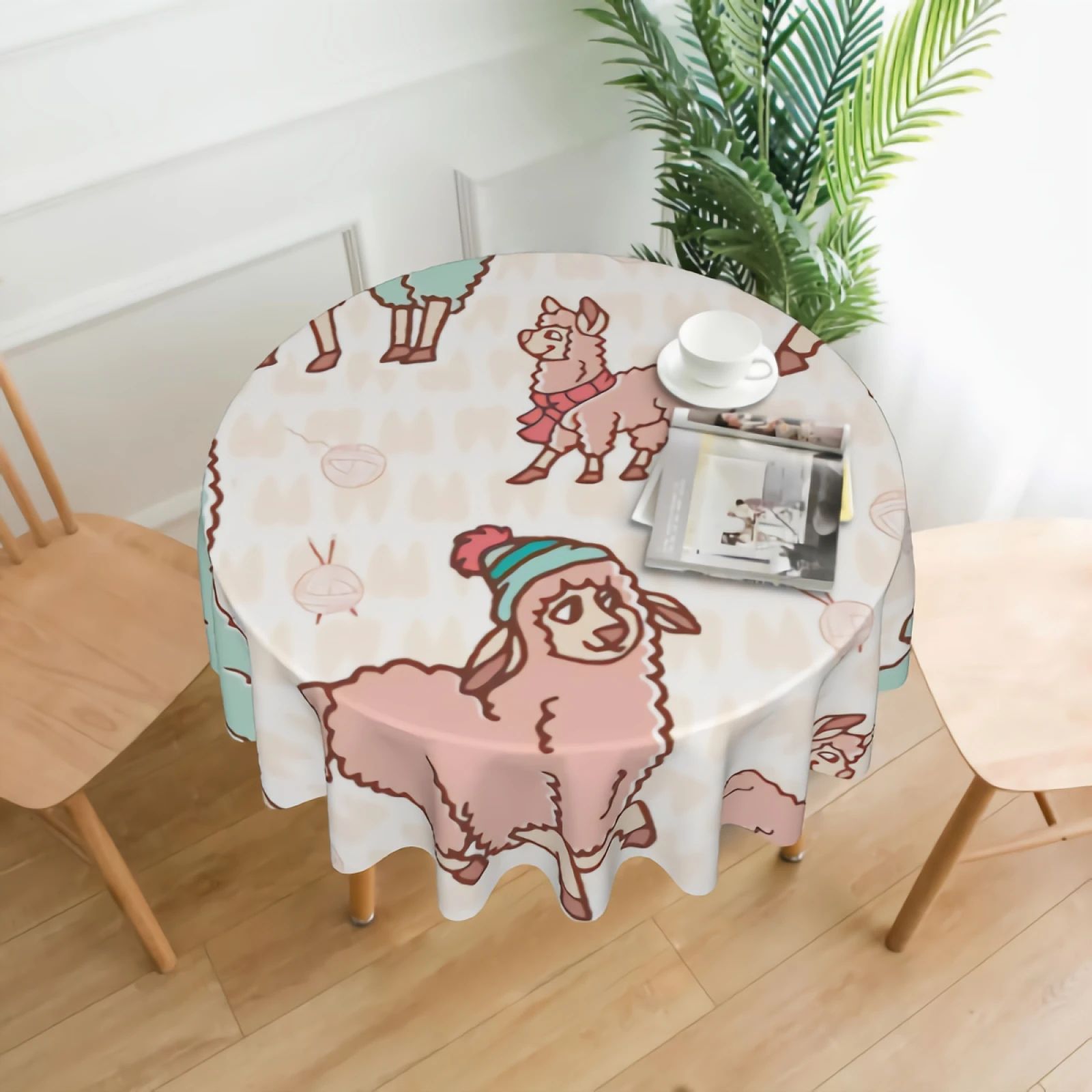 Cartoon Alpaca Pattern Round Tablecloth Waterproof Cute Animal Llama Table Cloth Cover Washable 60" Dining Decorative 
Cartoon Alpaca Pattern Round Tablecloth Waterproof Cute Animal Llama Table Cloth Cover Washable 60" Dining Decorative