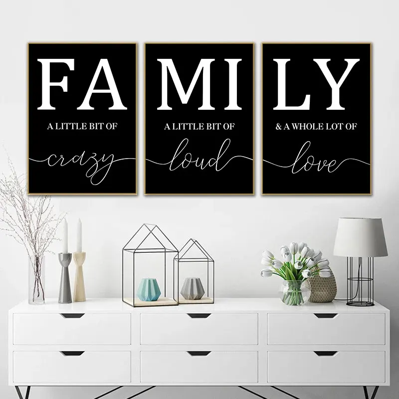 Black White Family Quotes Canvas Art Painting Prints Modern Wall Decorative Poster for Living Room Bedroom Home Decor Picture
Black White Family Quotes Canvas Art Painting Prints Modern Wall Decorative Poster for Living Room Bedroom Home Decor Picture