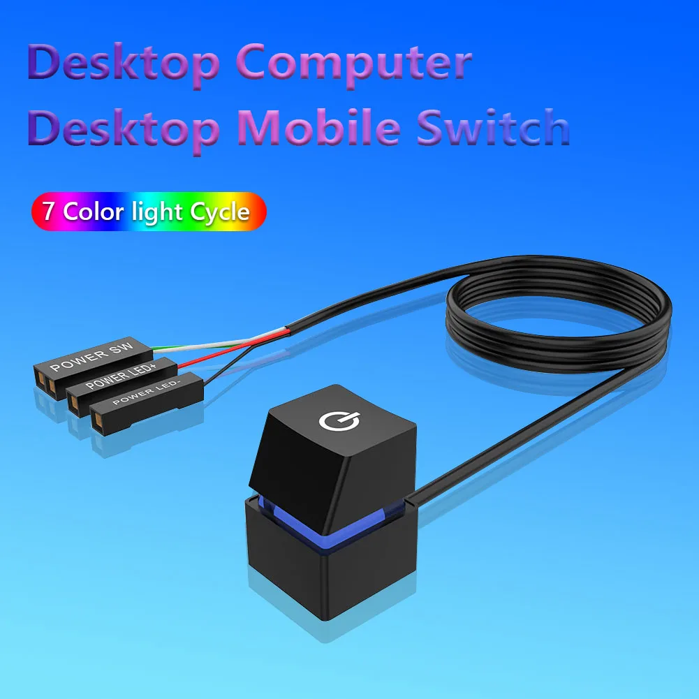 2m Portable Colorful LED Lights Computer Desktop Switch PC Motherboard External Start Power On/Off Button Extension Cable
2m Portable Colorful LED Lights Computer Desktop Switch PC Motherboard External Start Power On/Off Button Extension Cable