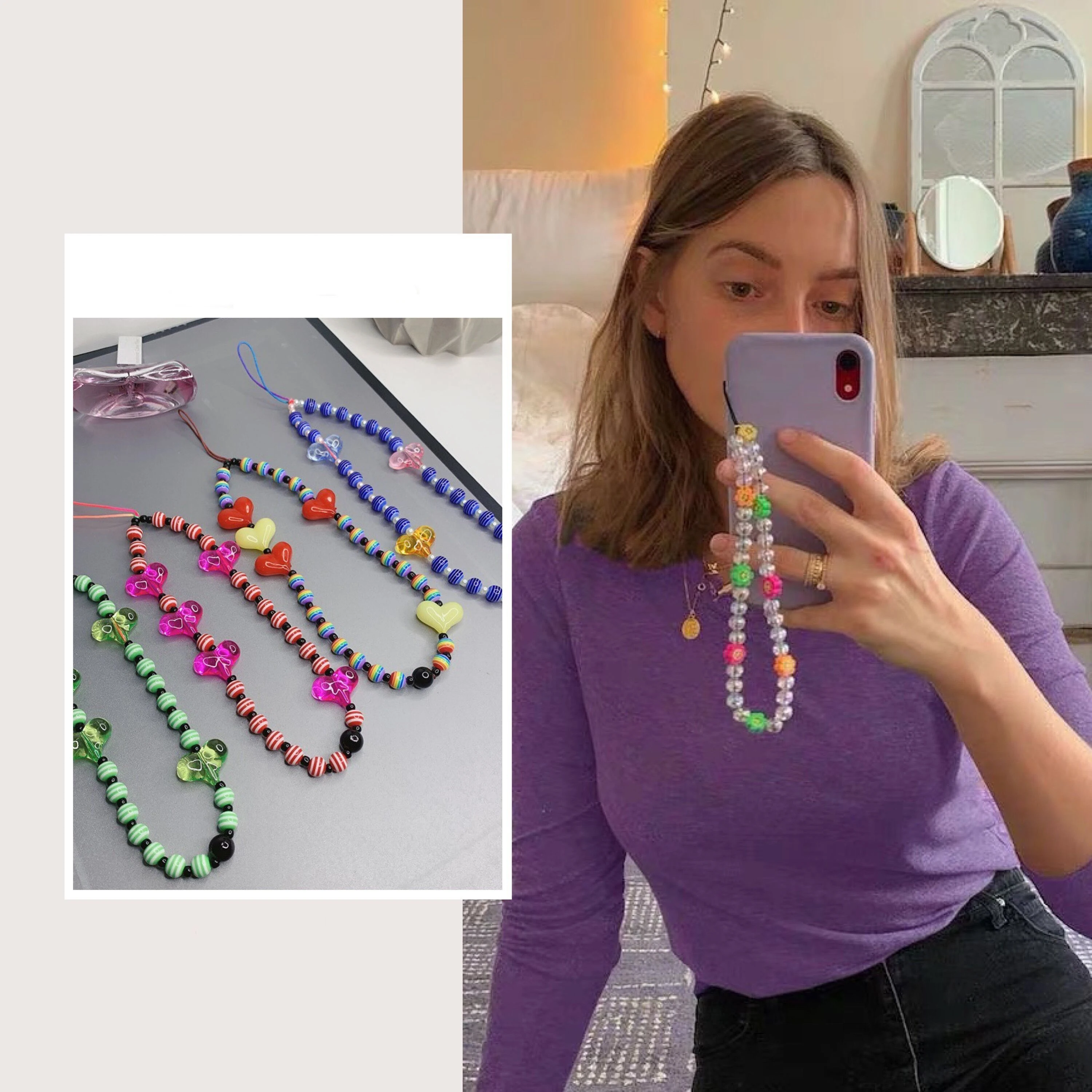 Ins European And American Personality Fashion Color Acrylic Rainbow Beads Mobile Phone Lanyard Mobile Phone Chain 
Ins European And American Personality Fashion Color Acrylic Rainbow Beads Mobile Phone Lanyard Mobile Phone Chain