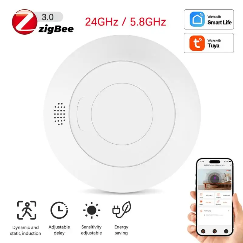 CORUI Tuya Zigbee WiFi Smart Human Presence Detector MmWave Pir Motion Sensor Luminance Detection, Built In Relay For Lighting
CORUI Tuya Zigbee WiFi Smart Human Presence Detector MmWave Pir Motion Sensor Luminance Detection, Built In Relay For Lighting