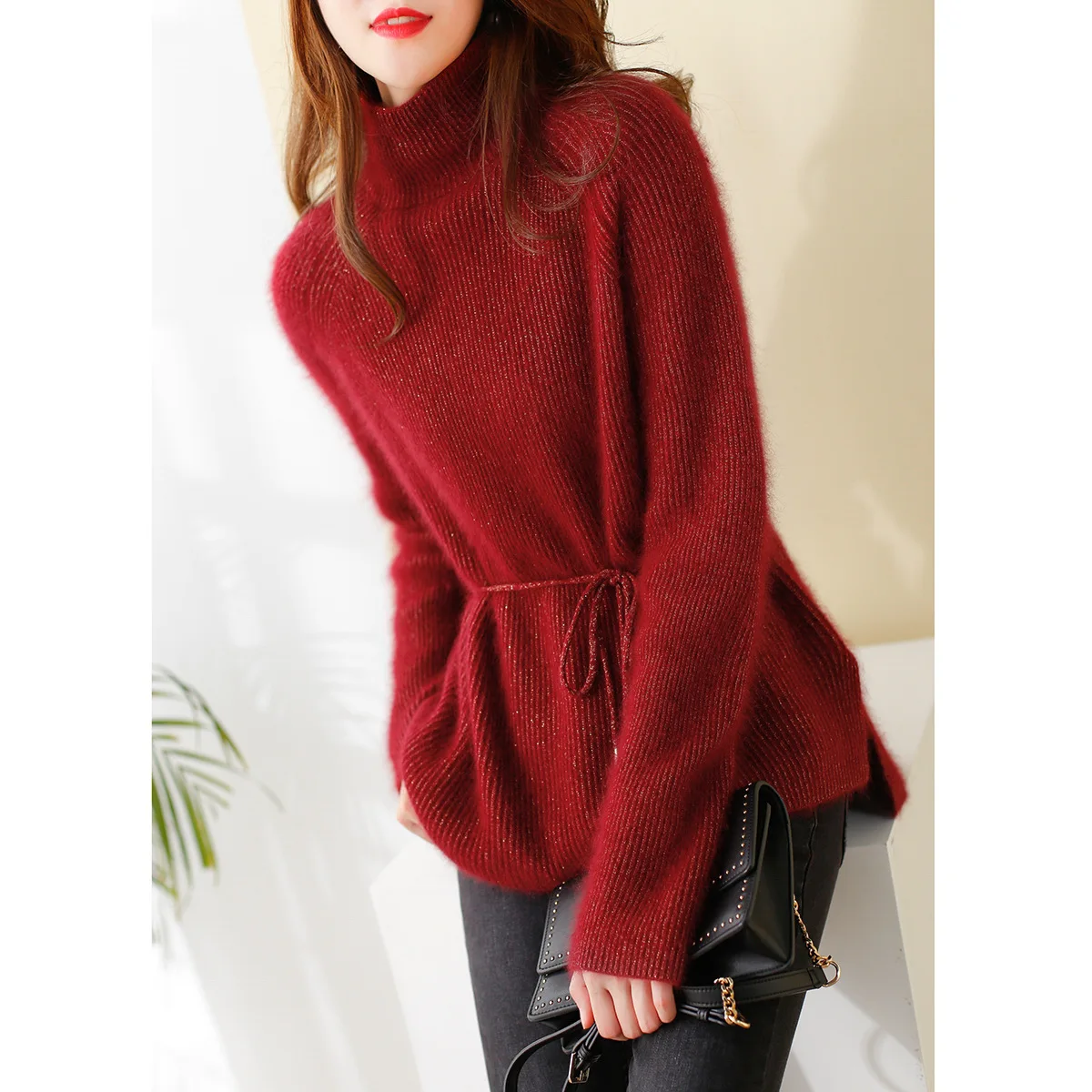 2021 Autumn and Winter Christmas Red Plus Velvet Gold Silk Turtleneck Sweater Loose Lazy Irregular Lace Sweater Women
2021 Autumn and Winter Christmas Red Plus Velvet Gold Silk Turtleneck Sweater Loose Lazy Irregular Lace Sweater Women