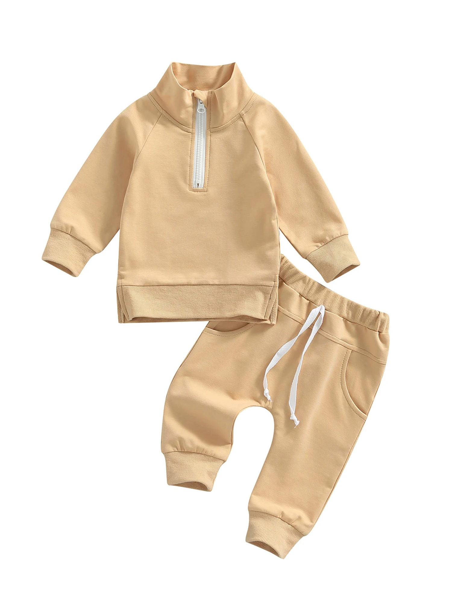 Baby Boy Girl Clothes Outfits Solid Color Stand Collar Long Sleeve Zipper-Up Sweatshirt Tops Pants Set
Baby Boy Girl Clothes Outfits Solid Color Stand Collar Long Sleeve Zipper-Up Sweatshirt Tops Pants Set