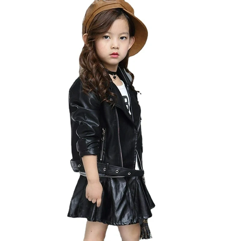 Girls Fashion PU Leather Motorcycle Jacket Children's Outerwear Kids Spring Fall Solid Faux Leather Zipper Slim Moto Biker Coats
Girls Fashion PU Leather Motorcycle Jacket Children's Outerwear Kids Spring Fall Solid Faux Leather Zipper Slim Moto Biker Coats