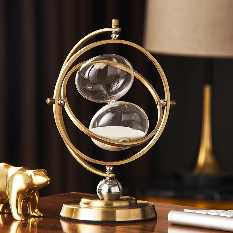 

Luxury Globe Timer Sand Clock Retro Sandglass Time Hourglass Nordic Home Decoration Rotating Hour Glass Office Desktop Ornaments