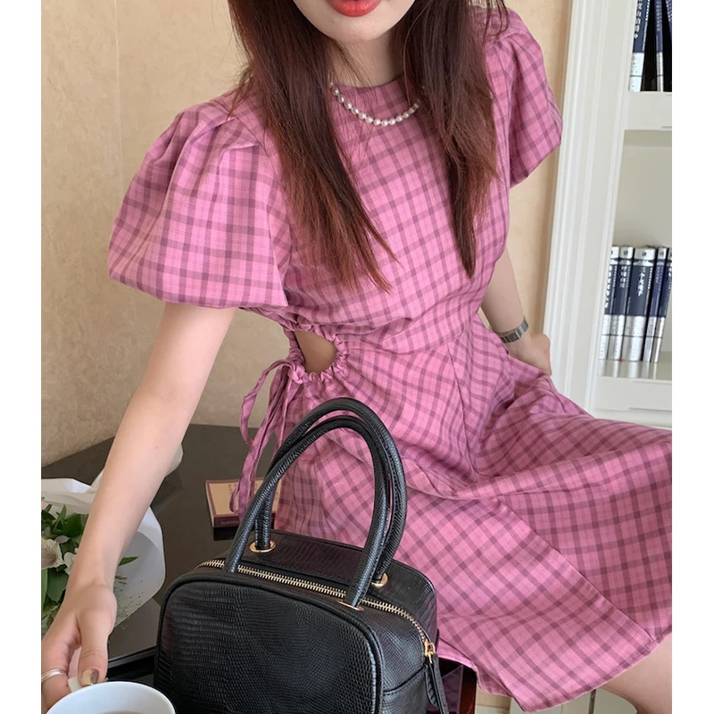 Korean Chic Summer Sweet O Neck Women Dresses Vintage Backless Slim High Waist Dress Japanese Puff Short Sleeve A-Line Dress
Korean Chic Summer Sweet O Neck Women Dresses Vintage Backless Slim High Waist Dress Japanese Puff Short Sleeve A-Line Dress