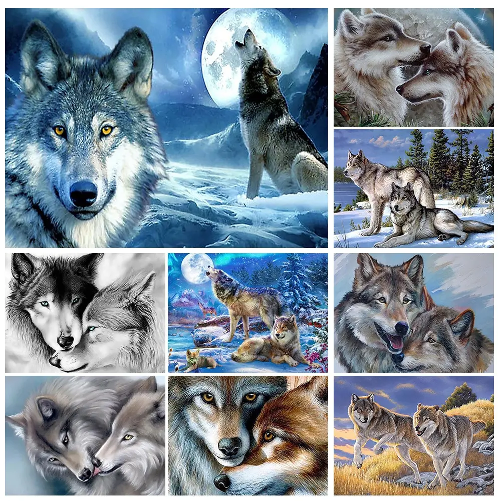DIY 5D Diamond Painting Full Square/Round Animal wolf Diamond Mosaic Hand Inlaid Rhinestones Embroidery Home Decor Gifts
DIY 5D Diamond Painting Full Square/Round Animal wolf Diamond Mosaic Hand Inlaid Rhinestones Embroidery Home Decor Gifts