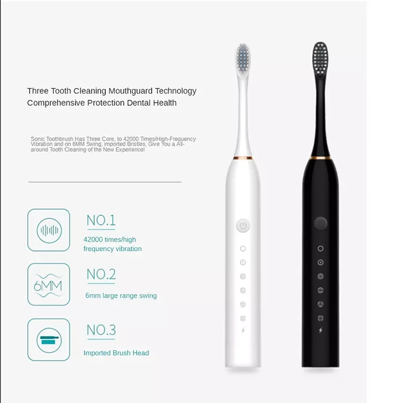 Sonic Electric Toothbrush Ultrasonic Automatic USB Rechargeable IPX7 Waterproof Travel Box Holder Toothbrush Tooth Brush Heads
Sonic Electric Toothbrush Ultrasonic Automatic USB Rechargeable IPX7 Waterproof Travel Box Holder Toothbrush Tooth Brush Heads