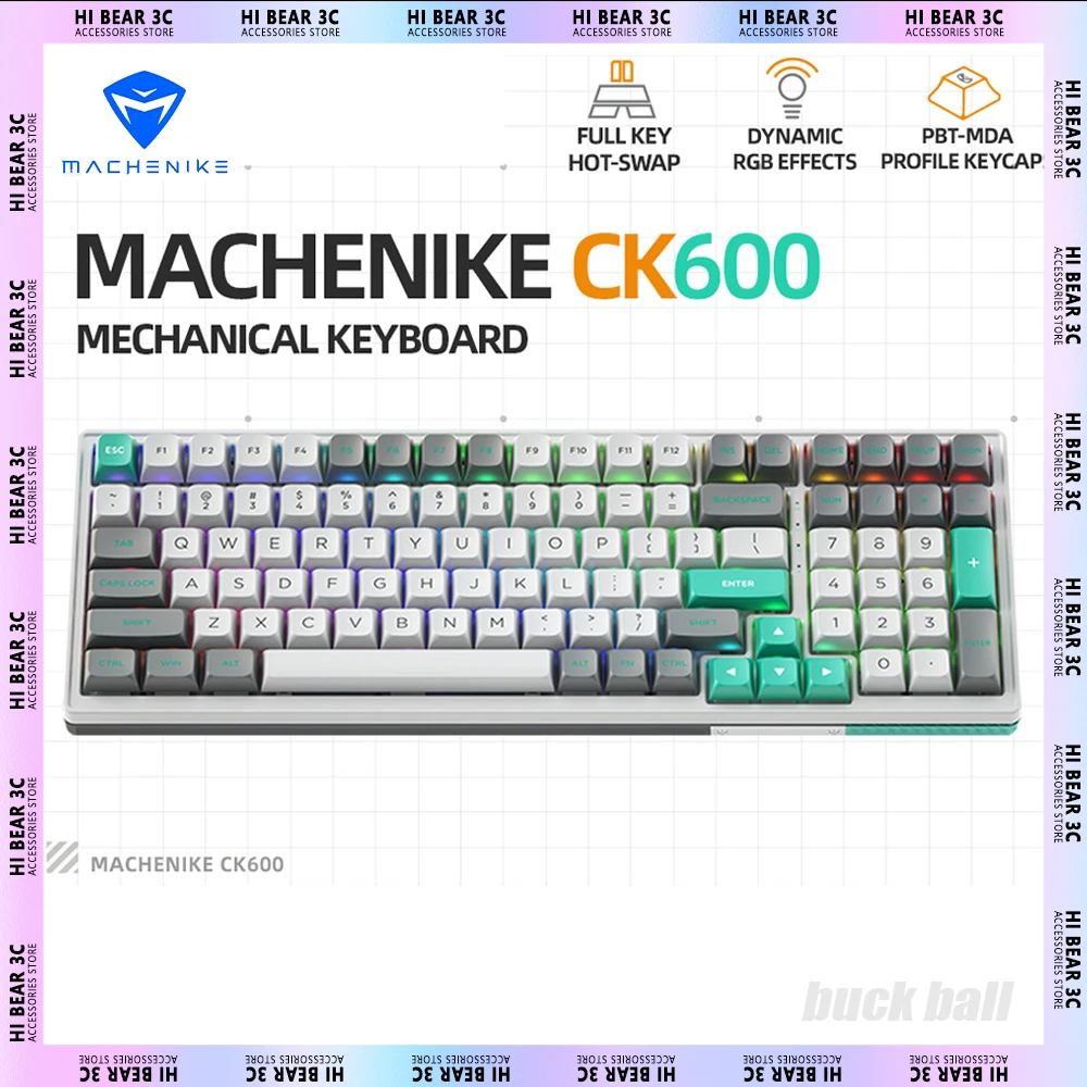 Machenike CK600 Mechanical Keyboard Three Mode Hot Swap Dynamic RGB Backlit Wireless Keyboard Ergonomics Pc Gamer Mac Win Laptop
Machenike CK600 Mechanical Keyboard Three Mode Hot Swap Dynamic RGB Backlit Wireless Keyboard Ergonomics Pc Gamer Mac Win Laptop
