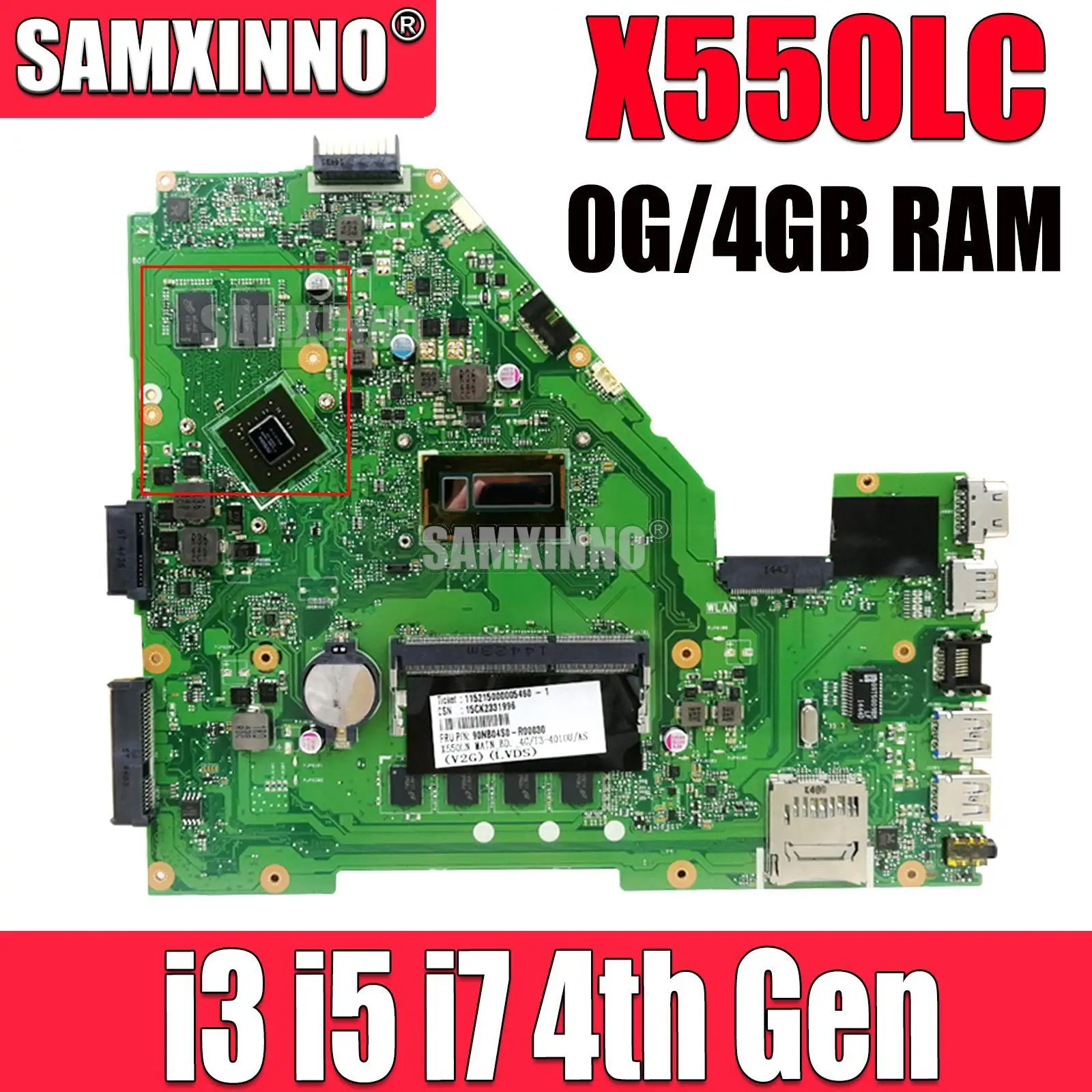 Материнская плата для ноутбука X550LC GT720M I3 I5 I7 CPU 0 ГБ 4 ГБ ОЗУ
Материнская плата для ноутбука X550LC GT720M I3 I5 I7 CPU 0 ГБ 4 ГБ ОЗУ