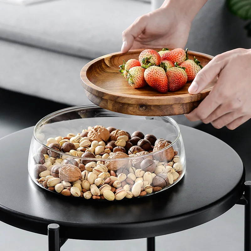 Glass Bowl With Wood Plate Fruit Salad Bowl Candy Snack Dish Storage Box Wooden Lid Fruit Tray Cake Stand Dessert Plate For Home
Glass Bowl With Wood Plate Fruit Salad Bowl Candy Snack Dish Storage Box Wooden Lid Fruit Tray Cake Stand Dessert Plate For Home