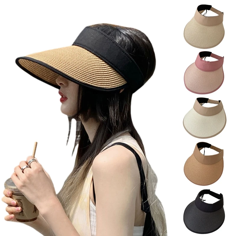 449B Fashion Empty Top Hat Summer Straw Hat Wide Brim Beach Sun Visor Hat Ponytail for Outdoor Activities Camping Running
449B Fashion Empty Top Hat Summer Straw Hat Wide Brim Beach Sun Visor Hat Ponytail for Outdoor Activities Camping Running