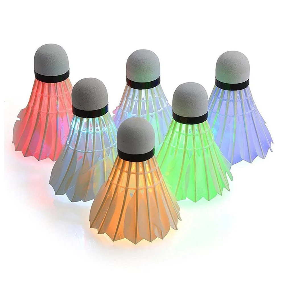 

5pcs Novelty Sports Dark Night LED Glowing Badminton Birdies Shuttlecocks Plastic Badminton Colorful Lighting Balls Random Color