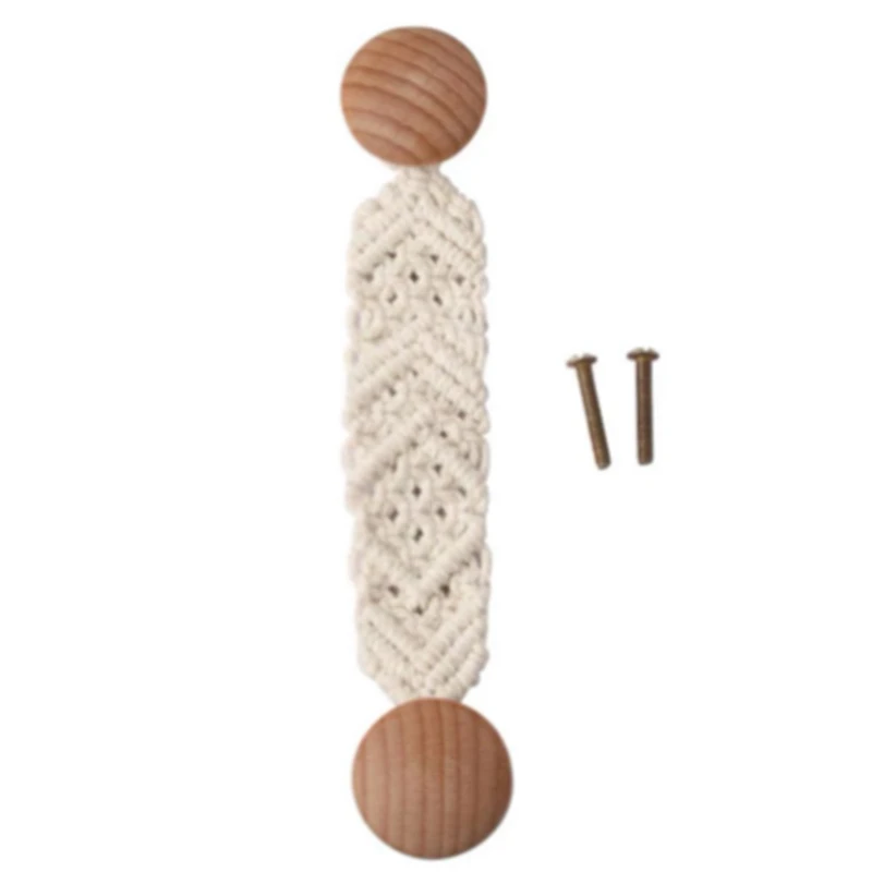 Bohemian Hand-Woven Door Handle Drawer Wardrobe Handle Beech Wood Cotton Rope Handle Homestay Hotel Decoration
Bohemian Hand-Woven Door Handle Drawer Wardrobe Handle Beech Wood Cotton Rope Handle Homestay Hotel Decoration
