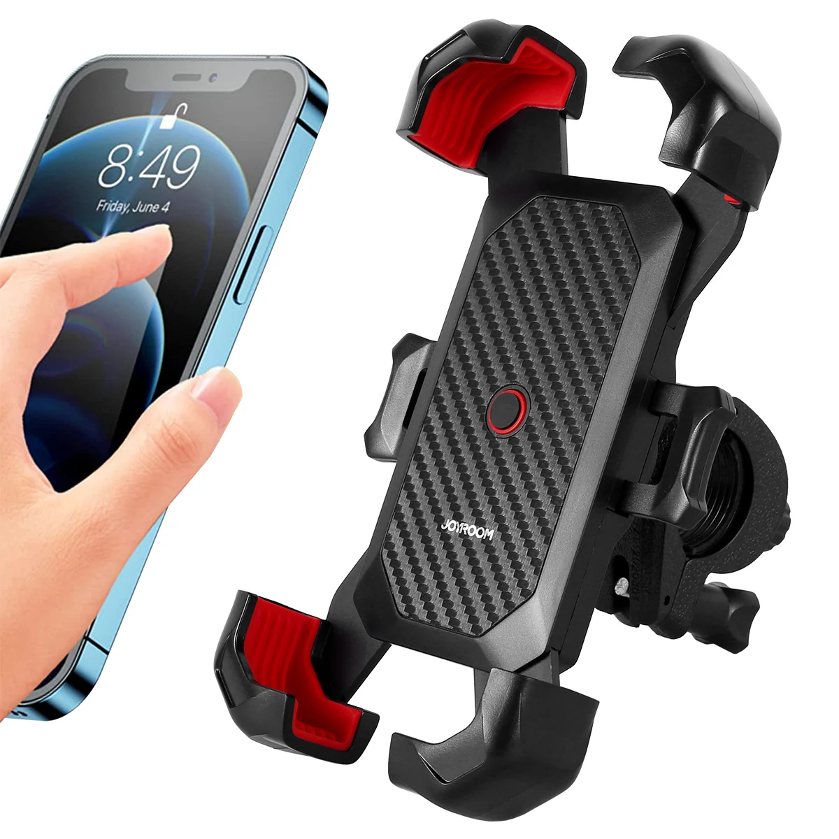 

Motorcycle Phone Holder for 4.7-7 " Smartphone Rotatable Motorbike Cellphone Mount Auto-lock Button Shockproof Bike Phone Stand