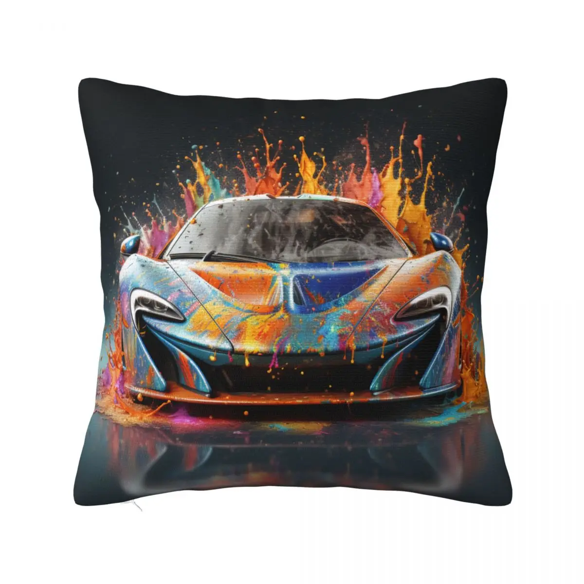 

Powerful Sports Car Pillow Case Explosion Liquid Splash Polyester Bed Pillowcase Zipper Summer Luxury Cover