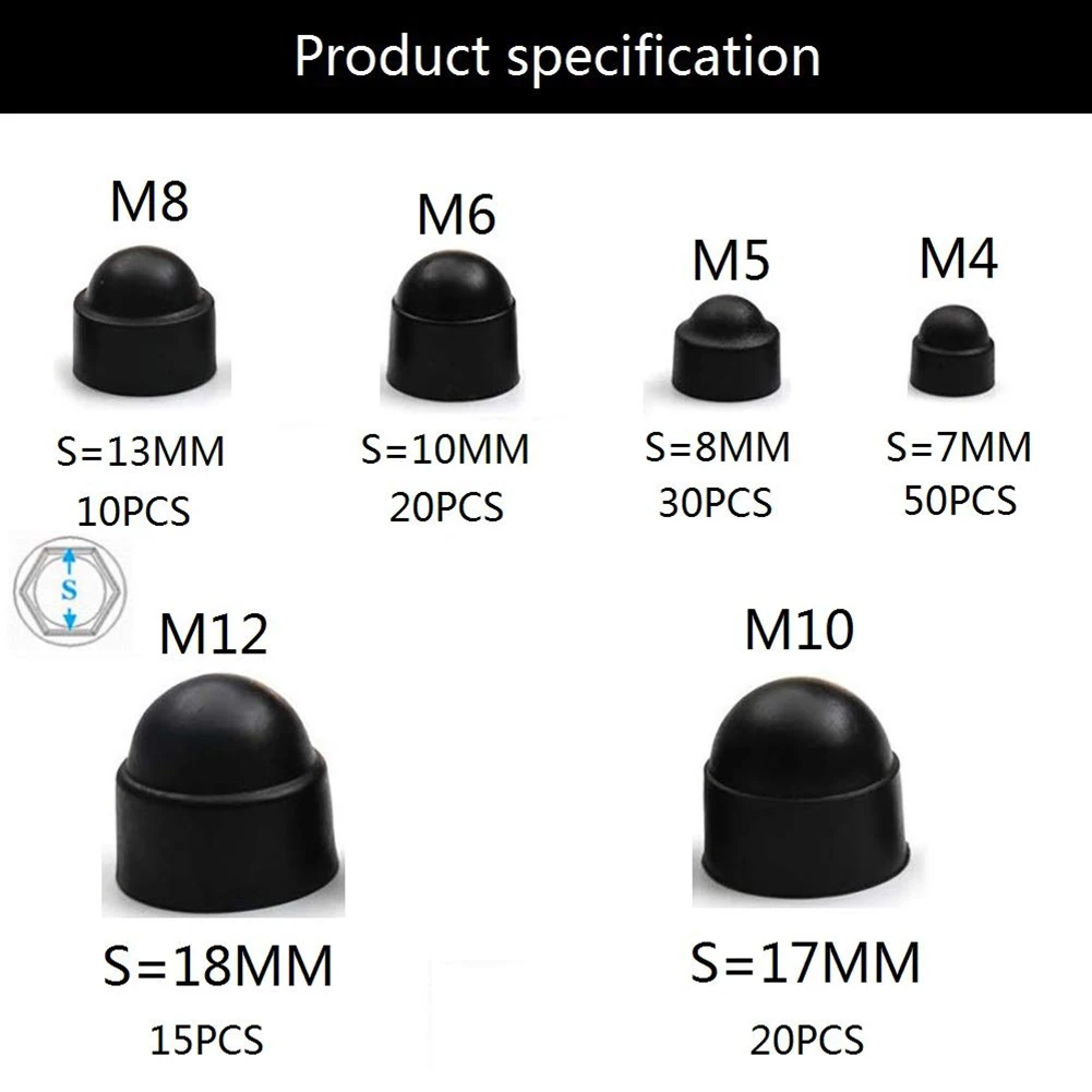 145pcs Car Hex Nut Cover Protective M4-M12 Bolt Cap Rubber Protection Cap For Car Motorcycle Line Finishing Universal
145pcs Car Hex Nut Cover Protective M4-M12 Bolt Cap Rubber Protection Cap For Car Motorcycle Line Finishing Universal