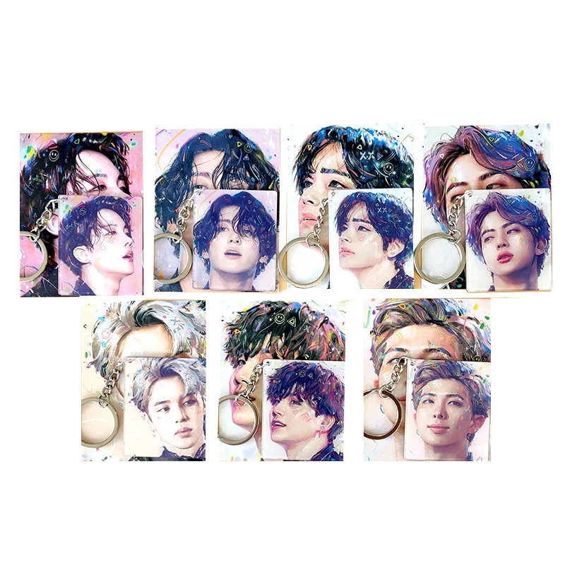 Kpop Bangtan Boys keychain Jimin Jin Suga Jhope Junkook V RM art Painting print Keychain key ring pendant for bag usb car key
Kpop Bangtan Boys keychain Jimin Jin Suga Jhope Junkook V RM art Painting print Keychain key ring pendant for bag usb car key