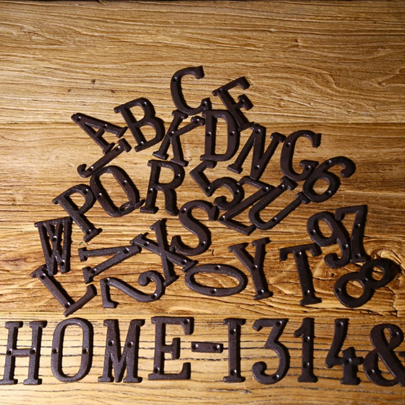 New Metal Letters Numbers Cast Iron Decoration House Sign Doorplate DIY Cafe Wall Decorative Letters Numbers Home Decor Crafts 
New Metal Letters Numbers Cast Iron Decoration House Sign Doorplate DIY Cafe Wall Decorative Letters Numbers Home Decor Crafts