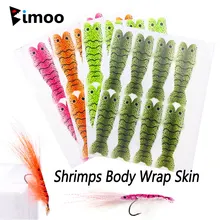 Bimoo 1/4 Sheet Pre-Cut Realistic Shrimps Backing Body Wrap Skin Shrimps Scuds Nymph Fly Tying Material Trout Fishing Lures Bait