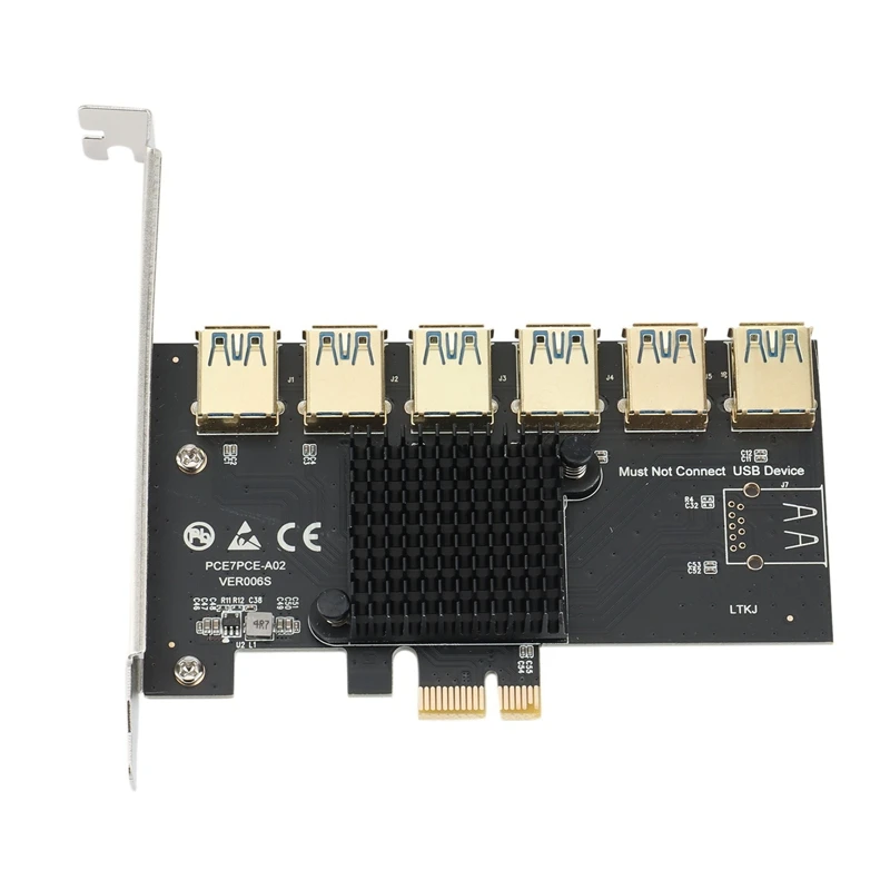 PCI Express PCIE 1 to 6 USB3.0 Riser Card for PCI Express X16 Riser Graphic Card ETH Bitcoin Miner Mining Add on Card
PCI Express PCIE 1 to 6 USB3.0 Riser Card for PCI Express X16 Riser Graphic Card ETH Bitcoin Miner Mining Add on Card