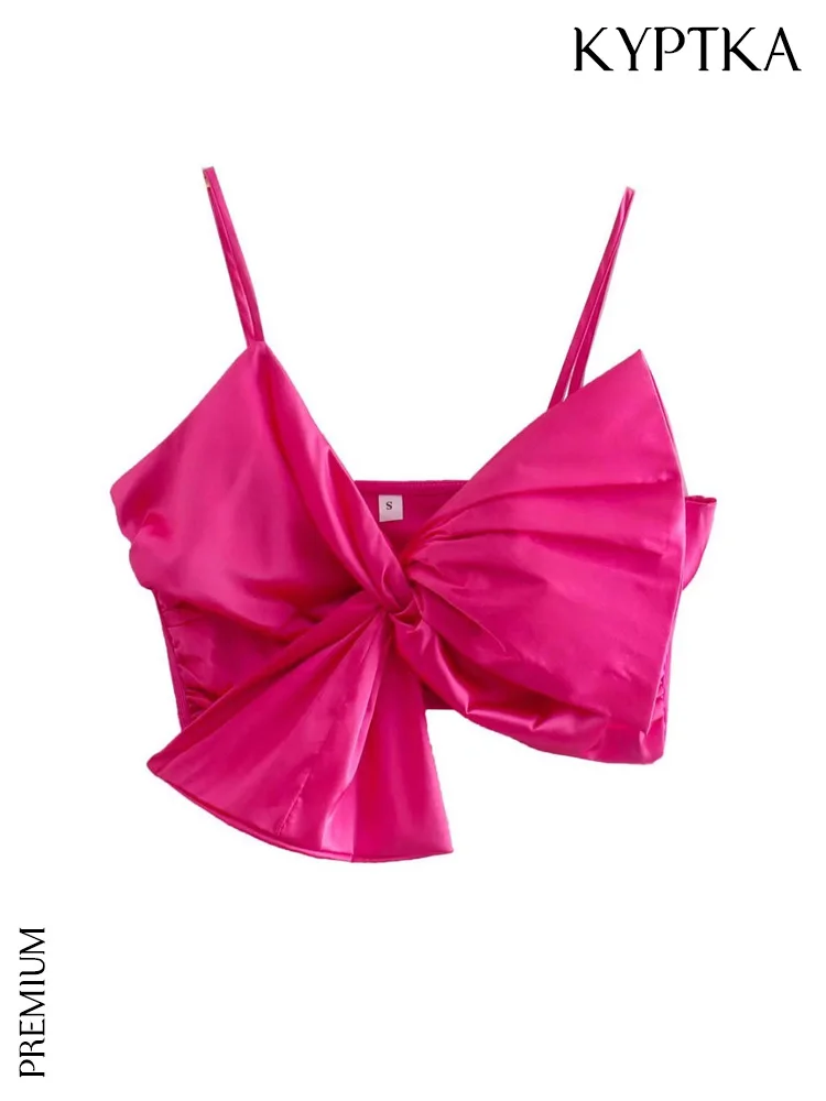 KYPTKA Women Sexy Fashion With Maxi Bow Cropped Tank Tops Vintage Backless Thin Adjustable Straps Female Camis Mujer
KYPTKA Women Sexy Fashion With Maxi Bow Cropped Tank Tops Vintage Backless Thin Adjustable Straps Female Camis Mujer