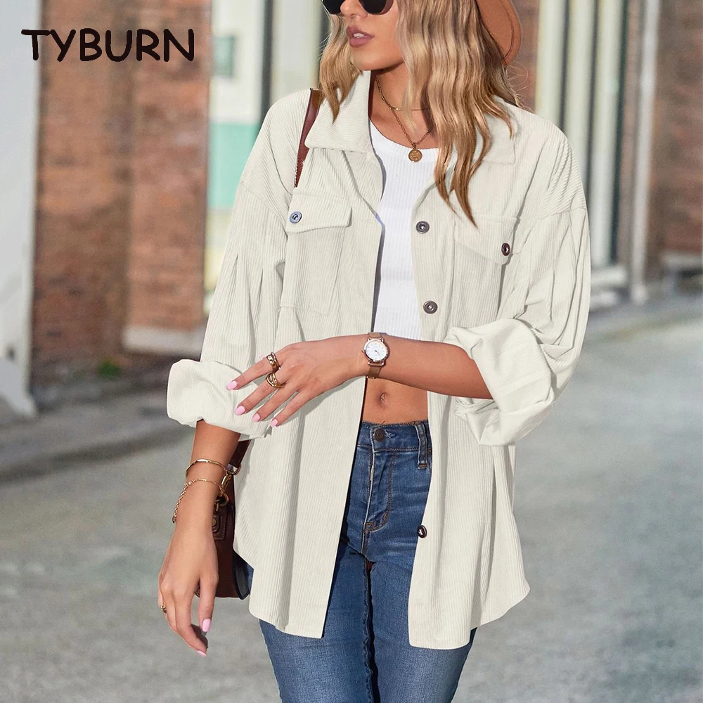 TYBURN Corduroy Long Sleeve Shirts Autumn Korean Shirt Woman Fashion Casual Oversize Shirt Printed Clothing
TYBURN Corduroy Long Sleeve Shirts Autumn Korean Shirt Woman Fashion Casual Oversize Shirt Printed Clothing