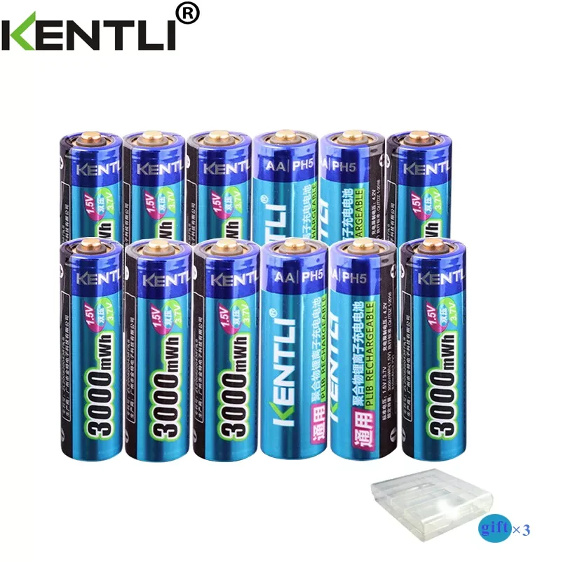 KENTLI Stable voltage 3000mWh AA batteries 1.5V rechargeable aa battery lithium polymer battery for camera ect 
KENTLI Stable voltage 3000mWh AA batteries 1.5V rechargeable aa battery lithium polymer battery for camera ect