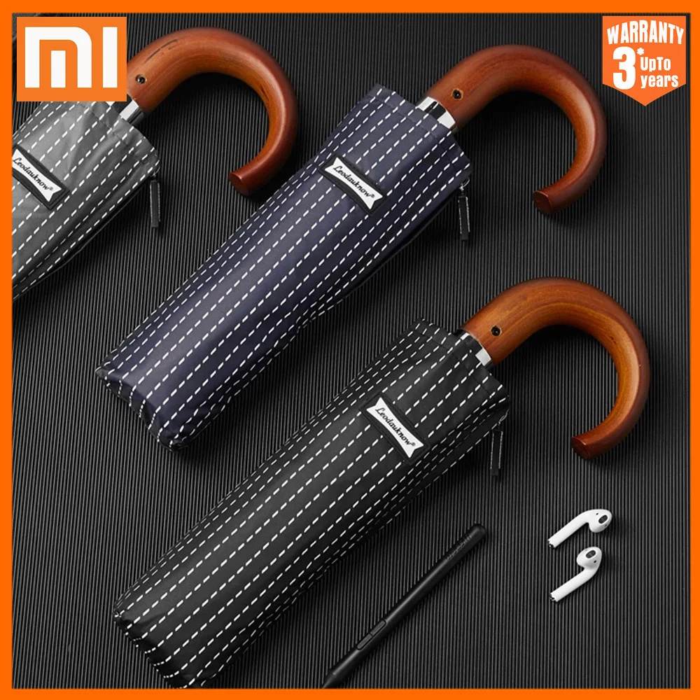 Xiaomi new automatic folding umbrella anti uv wooden men women umbrella handle stripe style windproof umbrella 10k
Xiaomi new automatic folding umbrella anti uv wooden men women umbrella handle stripe style windproof umbrella 10k
