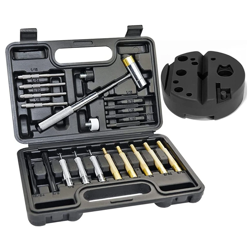 Roll Pin Punch Set Punch Tools Made Of Solid Material Including Steel Punch And Hammer With Bench Block
Roll Pin Punch Set Punch Tools Made Of Solid Material Including Steel Punch And Hammer With Bench Block