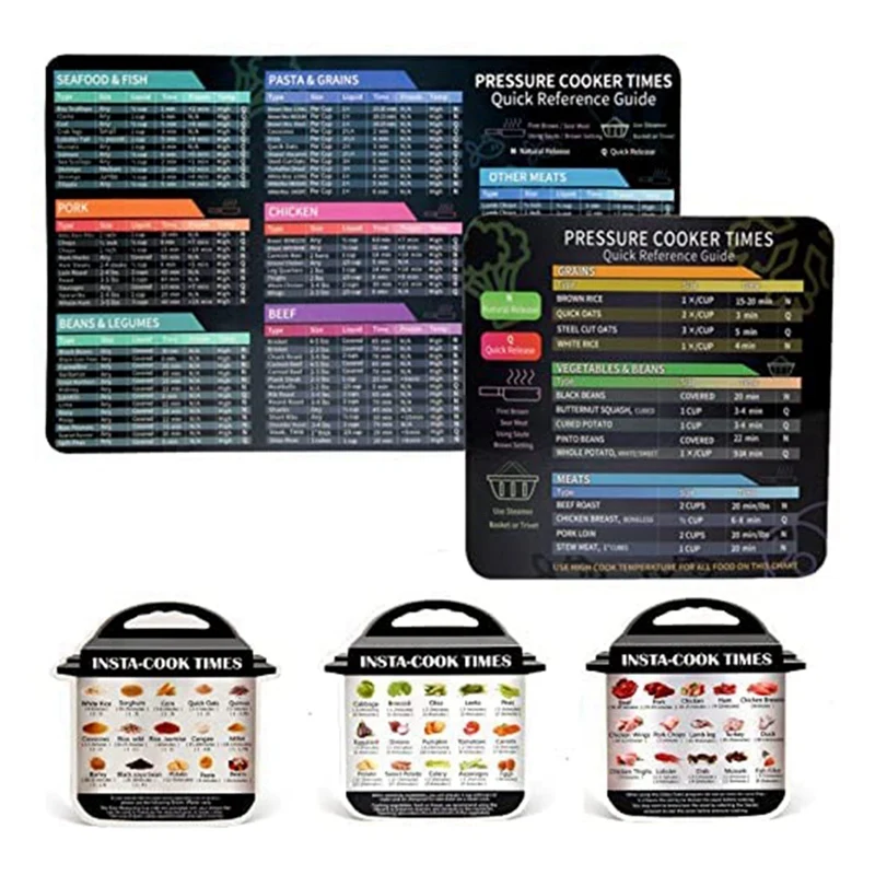 5 Pack Instant Magnetic Cheat Sheet,Pressure Cooker Magnet Cooking Times Charts Cheat Sheet Reference Guide For Cooking
5 Pack Instant Magnetic Cheat Sheet,Pressure Cooker Magnet Cooking Times Charts Cheat Sheet Reference Guide For Cooking