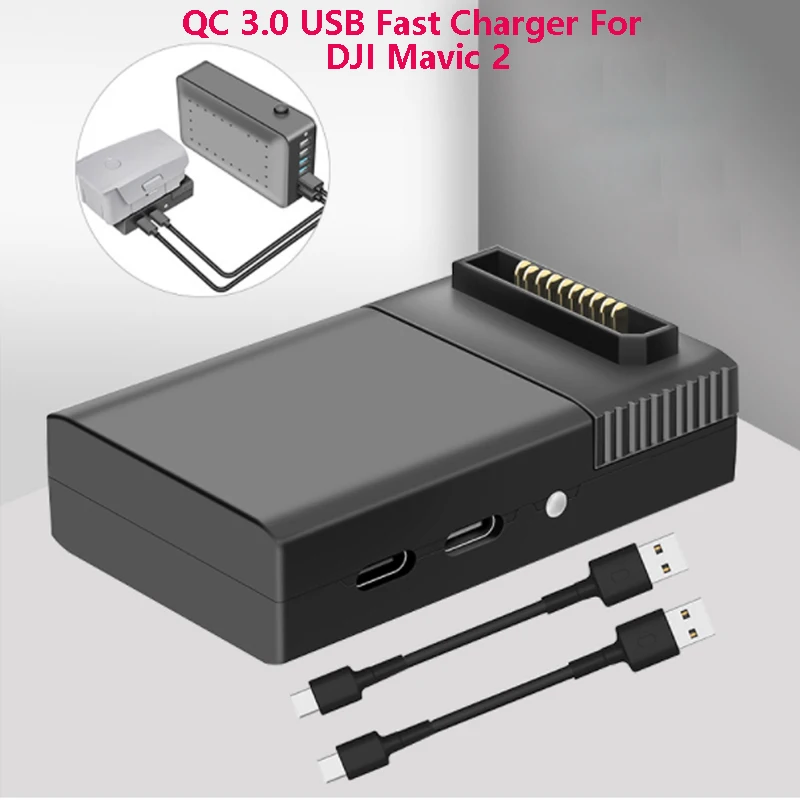 Drone Battery QC 3.0 Fast Charger Quick Charge USB Charging USB Fast Charger For DJI Mavic 2 Pro Zoom Drone Accessories
Drone Battery QC 3.0 Fast Charger Quick Charge USB Charging USB Fast Charger For DJI Mavic 2 Pro Zoom Drone Accessories