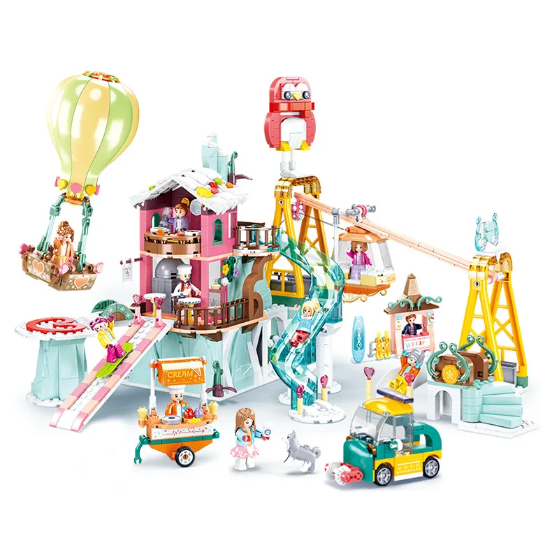 1065PCS Love Diary Alps Snow Mountain Alpine Ski Resort Model Building Blocks Street View Friends Educational Toys For Children
1065PCS Love Diary Alps Snow Mountain Alpine Ski Resort Model Building Blocks Street View Friends Educational Toys For Children