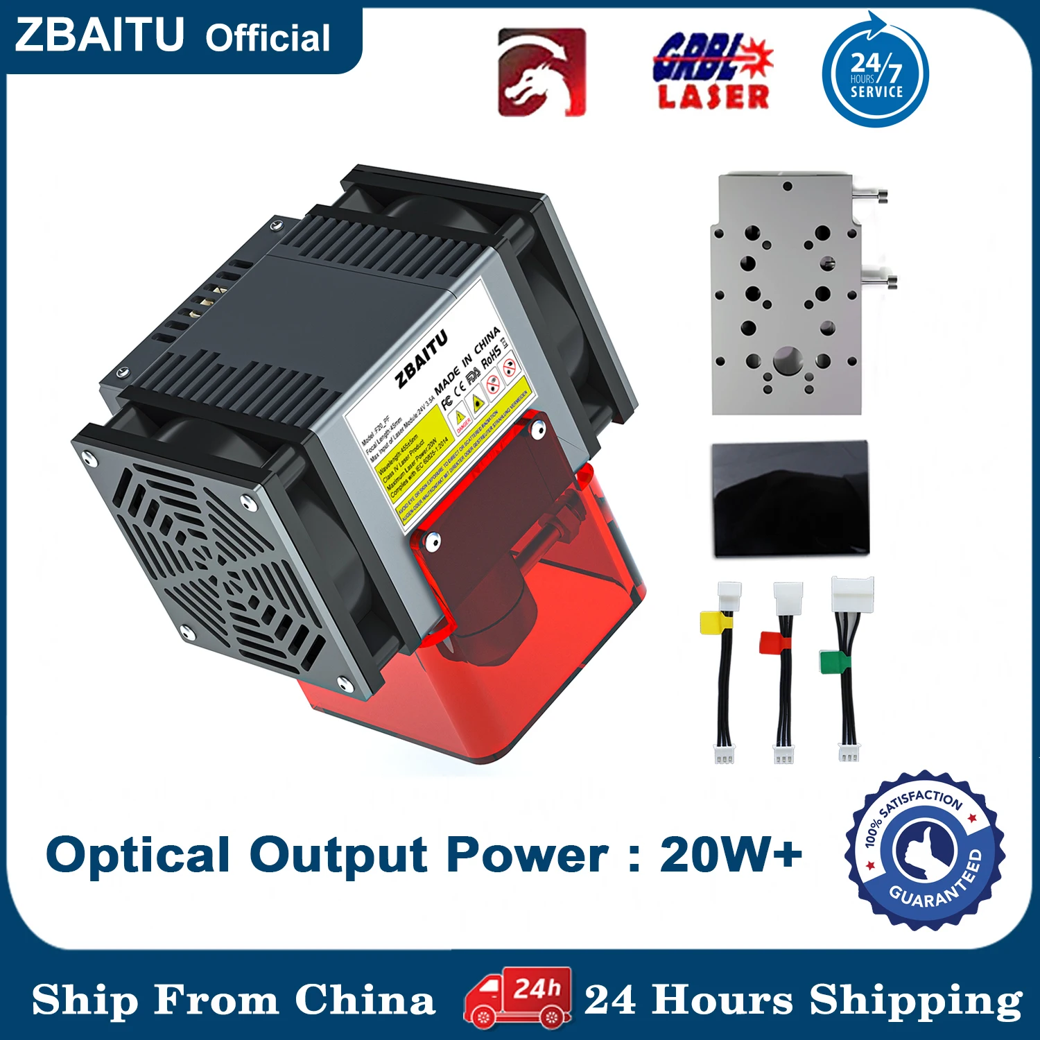 ZBAITU 40W/80W/130W Laser Module Head with Slot, Air Assisted, Airflow Hose 4/2 in 1 Diode, for CNC Laser Engraver Cutter
ZBAITU 40W/80W/130W Laser Module Head with Slot, Air Assisted, Airflow Hose 4/2 in 1 Diode, for CNC Laser Engraver Cutter