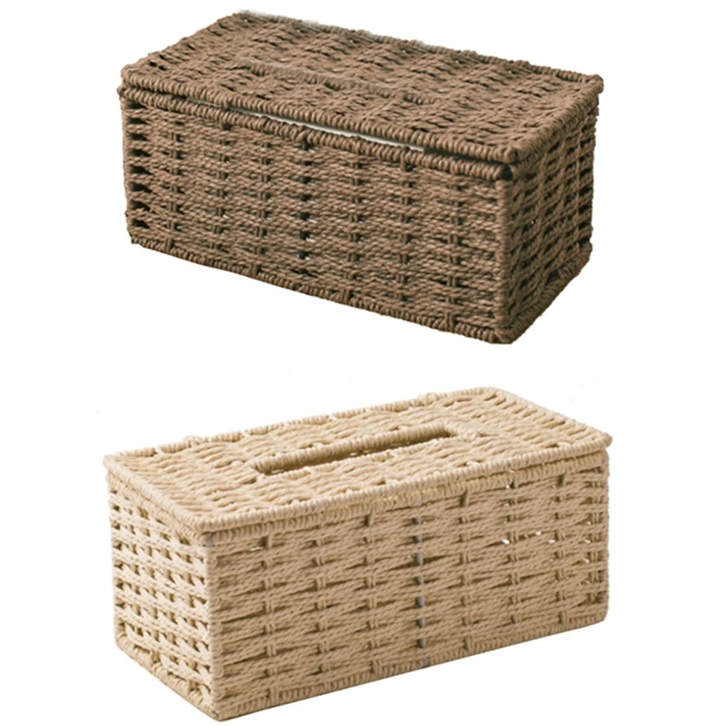 2X Rattan Tissue Box, Vintage Napkin Holder, Case Clutter Storage Container Cover(Coffee&Beige)
2X Rattan Tissue Box, Vintage Napkin Holder, Case Clutter Storage Container Cover(Coffee&Beige)