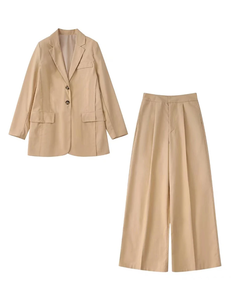 TFMLN 2022 Ladies Blazer Suit Sets Single Breasted Solid Jackets+Zipper Wide Leg Long Pants Basic Notched Causal Outfits 
TFMLN 2022 Ladies Blazer Suit Sets Single Breasted Solid Jackets+Zipper Wide Leg Long Pants Basic Notched Causal Outfits